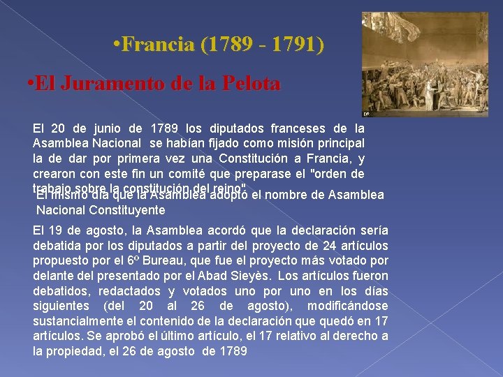  • Francia (1789 - 1791) • El Juramento de la Pelota El 20