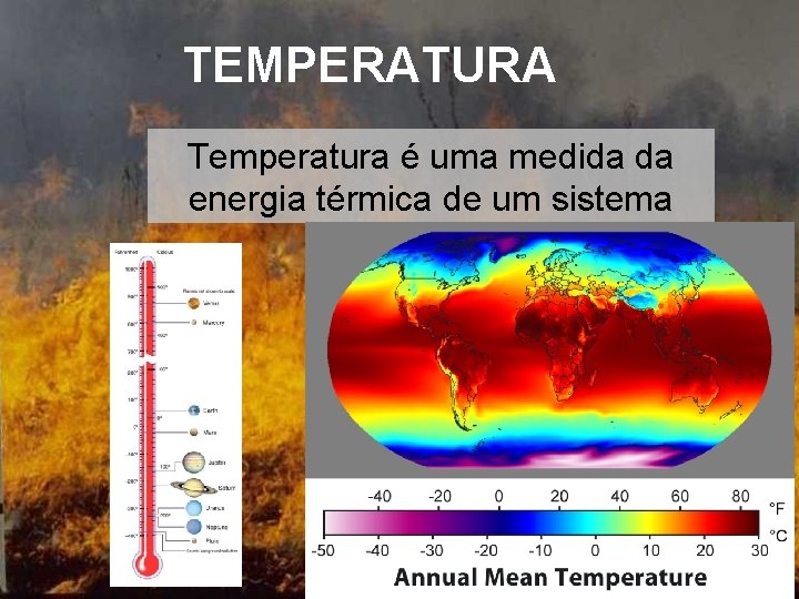 TEMPERATURA Temperatura é uma medida da energia térmica de um sistema 