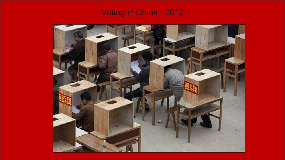 Voting in China - 2012 Voting in China - 2012