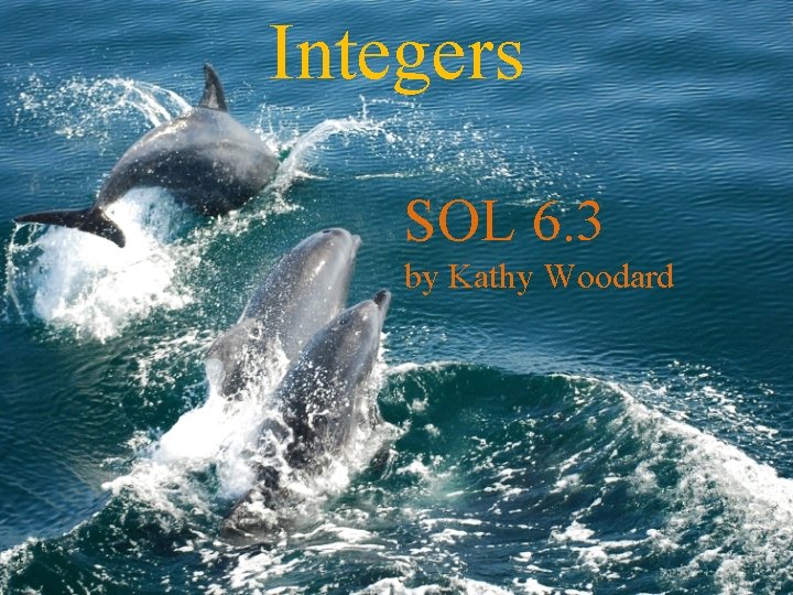 Integers SOL 6. 3 by Kathy Woodard 