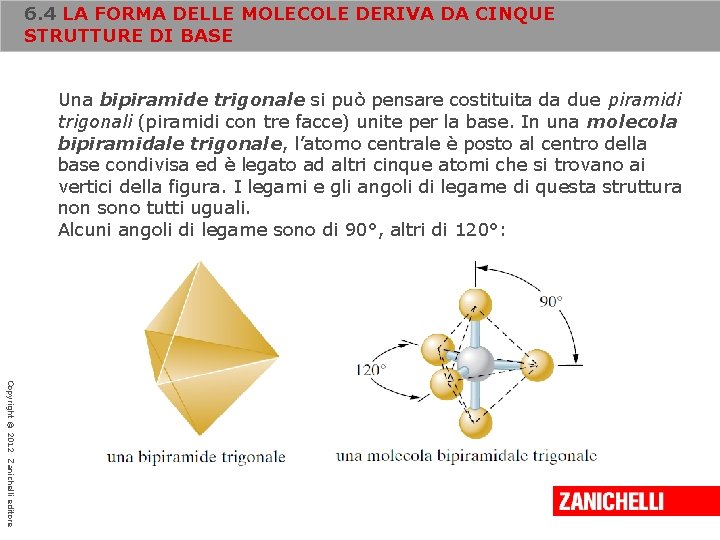 6. 4 LA FORMA DELLE MOLECOLE DERIVA DA CINQUE STRUTTURE DI BASE Una bipiramide