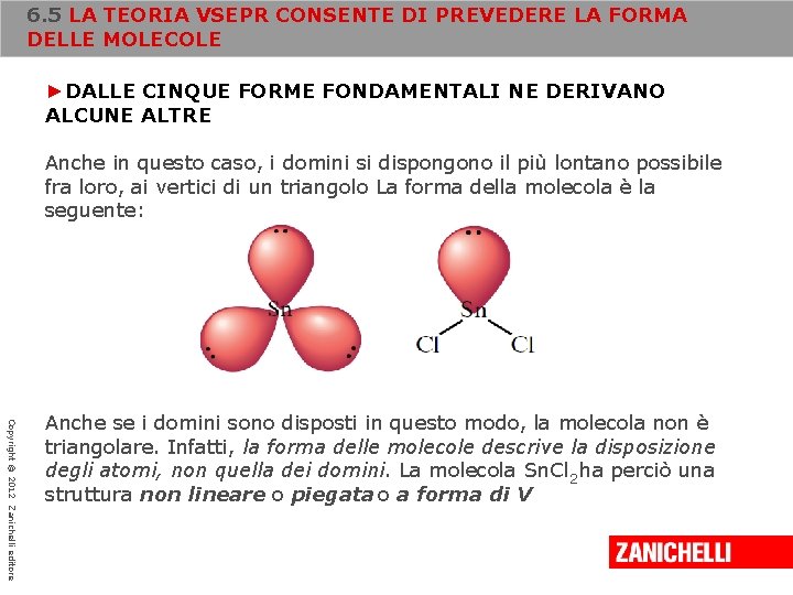 6. 5 LA TEORIA VSEPR CONSENTE DI PREVEDERE LA FORMA DELLE MOLECOLE ►DALLE CINQUE