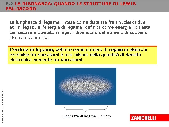 6. 2 LA RISONANZA: QUANDO LE STRUTTURE DI LEWIS FALLISCONO La lunghezza di legame,