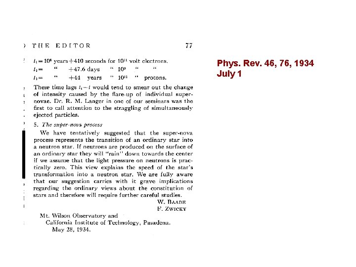 Phys. Rev. 46, 76, 1934 July 1 