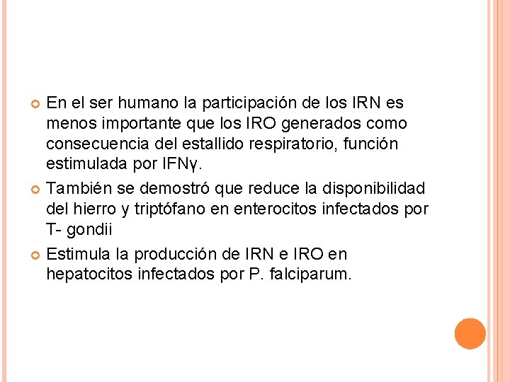 En el ser humano la participación de los IRN es menos importante que los