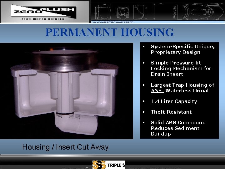 PERMANENT HOUSING Housing / Insert Cut Away • System-Specific Unique, Proprietary Design • Simple