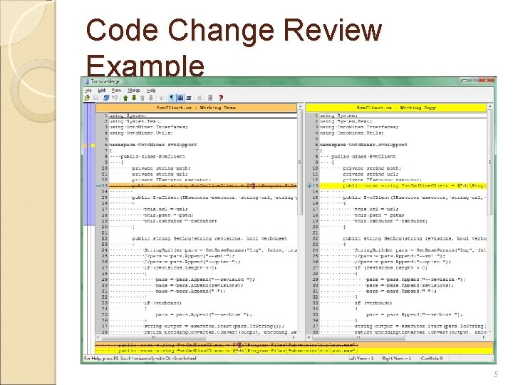 Code Change Review Example 5 