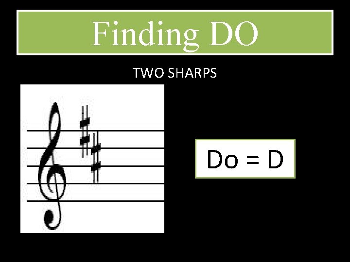 Finding DO TWO SHARPS Do = D 