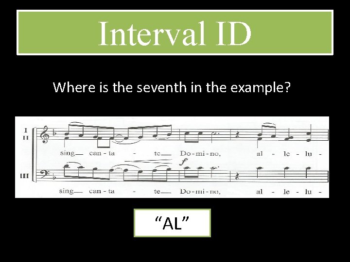 Interval ID Where is the seventh in the example? “AL” 