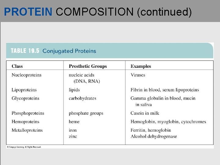 PROTEIN COMPOSITION (continued) 
