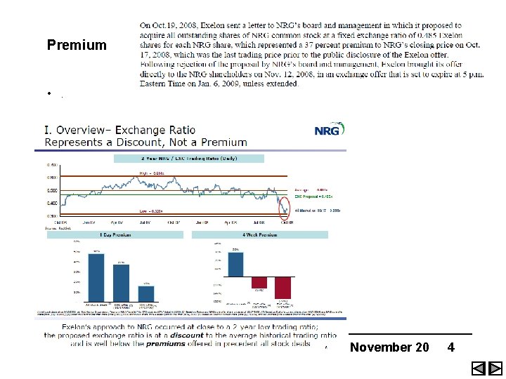 Premium • . Merger and Acquisition Modelling November 20 4 