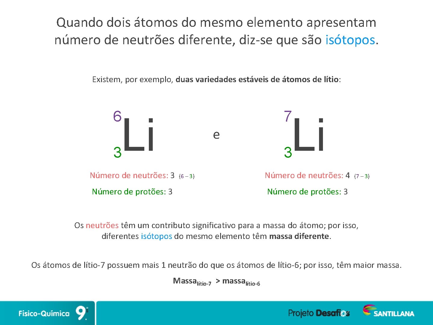 Quando dois átomos do mesmo elemento apresentam número de neutrões diferente, diz-se que são