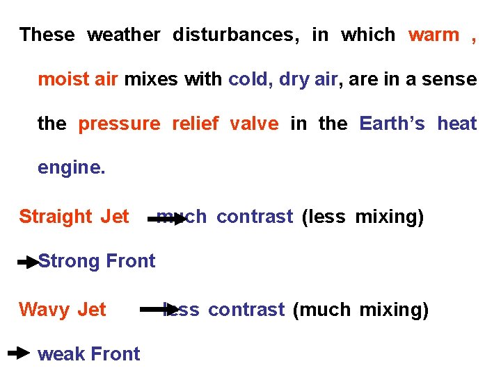 These weather disturbances, in which warm , moist air mixes with cold, dry air,