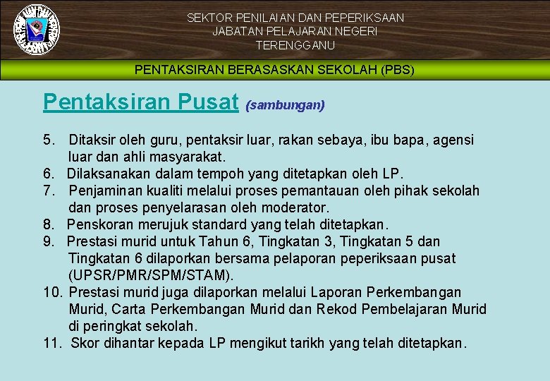 SEKTOR PENILAIAN DAN PEPERIKSAAN JABATAN PELAJARAN