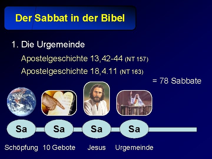 Der Sabbat in der Bibel 1. Die Urgemeinde Apostelgeschichte 13, 42 -44 (NT 157)