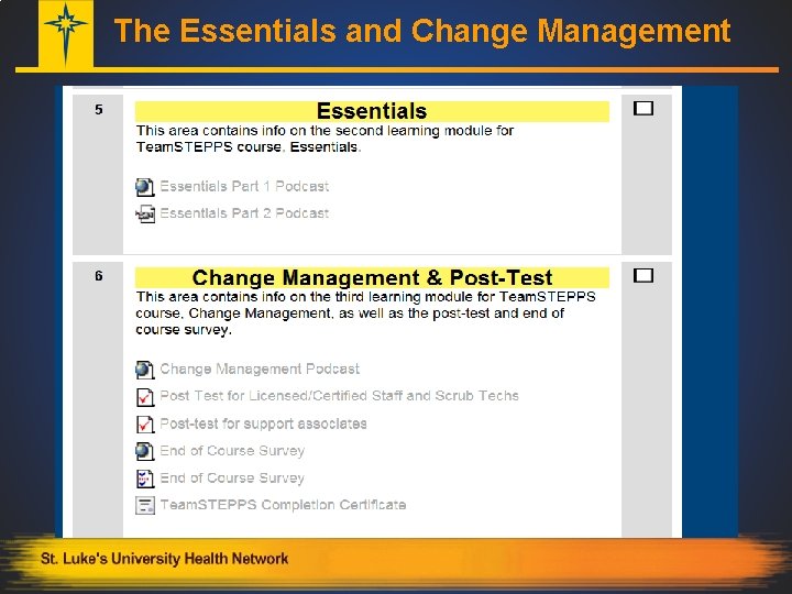 The Essentials and Change Management 