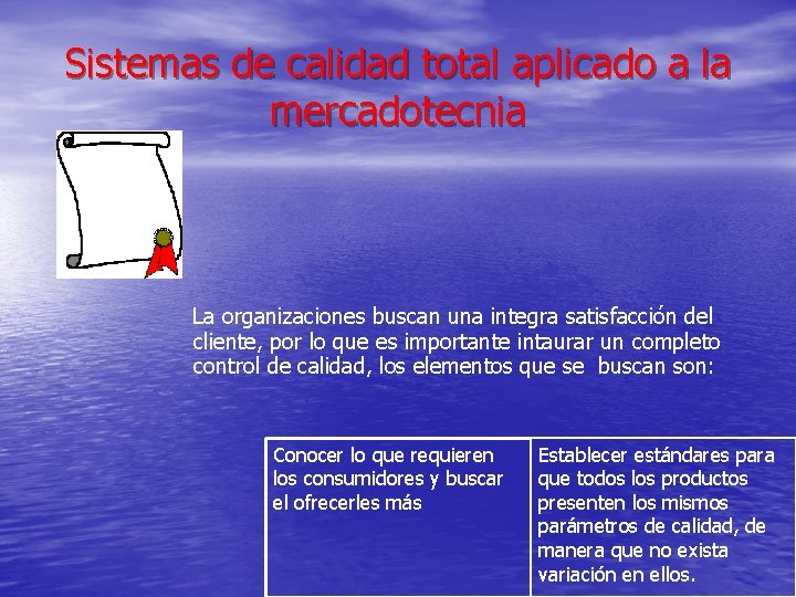 Sistemas de calidad total aplicado a la mercadotecnia La organizaciones buscan una integra satisfacción Sistemas de calidad total aplicado a la mercadotecnia La organizaciones buscan una integra satisfacción