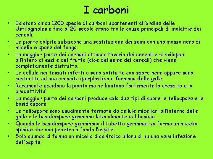 I carboni • • • Esistono circa 1200 specie di carboni apartenenti all’ordine delle