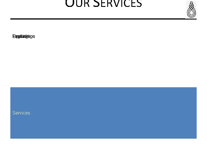 OUR SERVICES Operations Logistics Financing Exploration Trading Services 