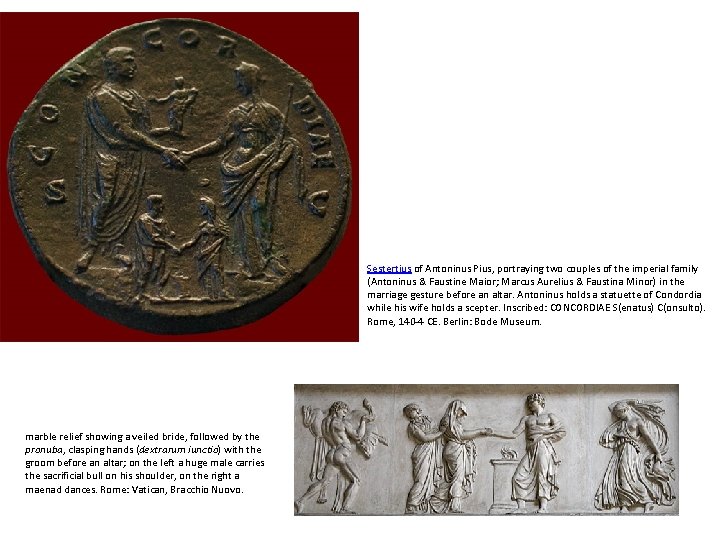 Sestertius of Antoninus Pius, portraying two couples of the imperial family (Antoninus & Faustine