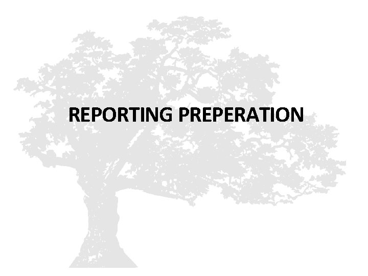 REPORTING PREPERATION 