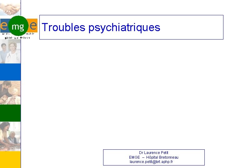 Troubles psychiatriques Dr Laurence Petit EMGE – Hôpital Bretonneau laurence. petit@brt. aphp. fr 