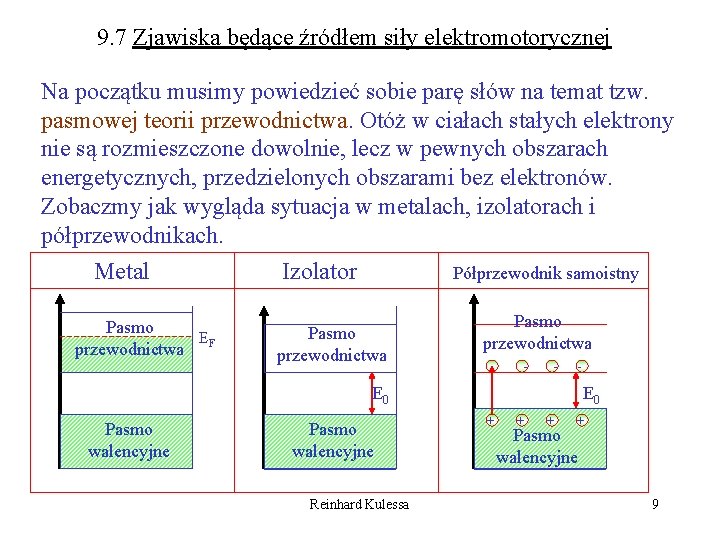 9. 7 Zjawiska będące źródłem siły elektromotorycznej Na początku musimy powiedzieć sobie parę słów