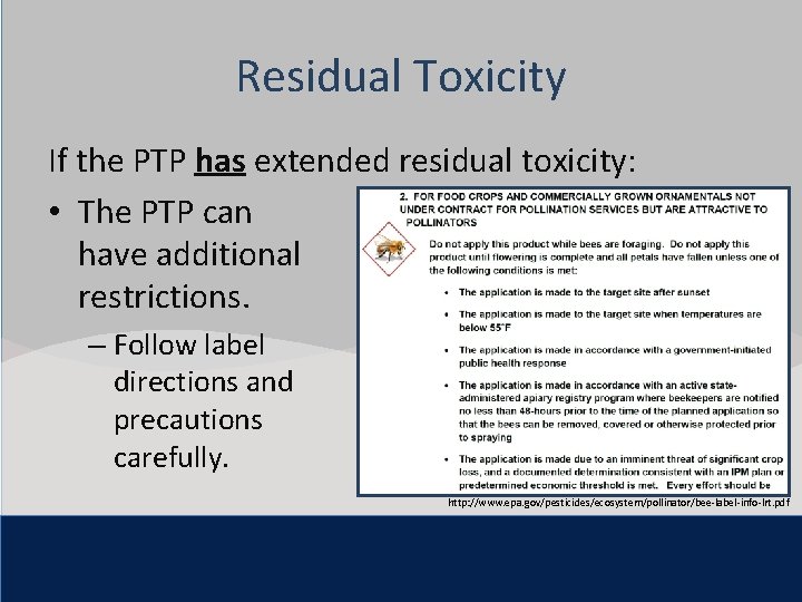 Click to. Residual edit Master title style Toxicity If has extended residual • the