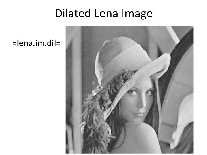 Dilated Lena Image =lena. im. dil= 
