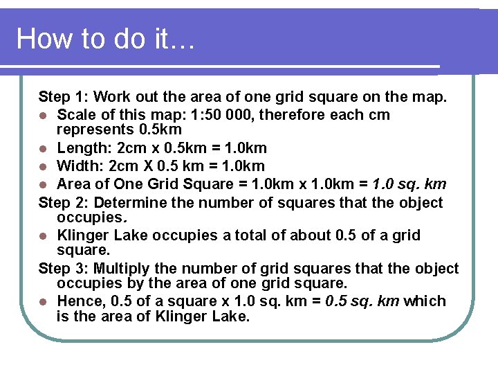 How to do it… Step 1: Work out the area of one grid square