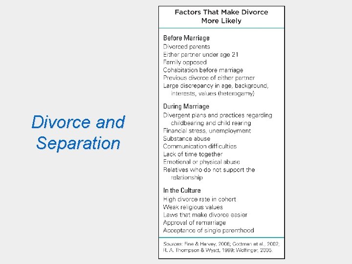 Divorce and Separation 