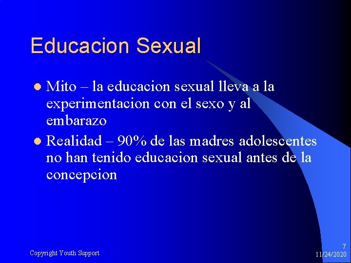 Educacion Sexual Mito – la educacion sexual lleva a la experimentacion con el sexo