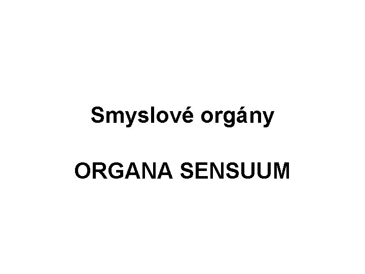 Smyslové orgány ORGANA SENSUUM 