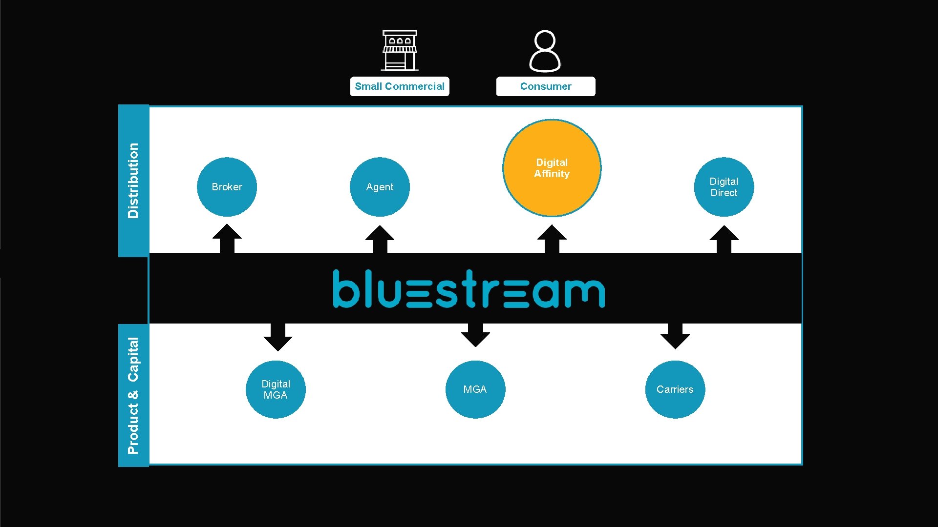 Product & Capital Distribution Small Commercial Consumer Digital Affinity Broker Digital Direct Agent Digital