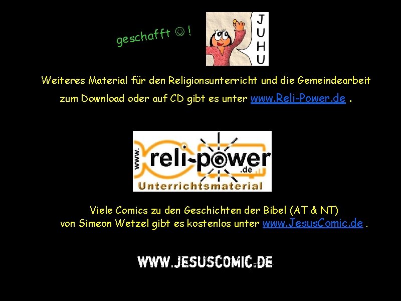 ! t f f a h c ges Weiteres Material für den Religionsunterricht und