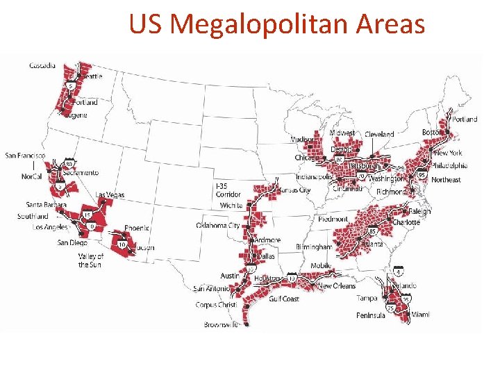 US Megalopolitan Areas 