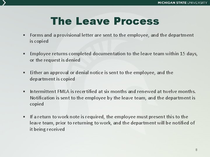 FMLA The Supervisors Role What is FMLA The