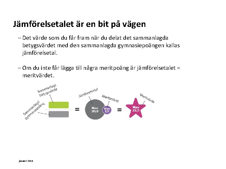 Jämförelsetalet är en bit på vägen Det värde som du får fram när du