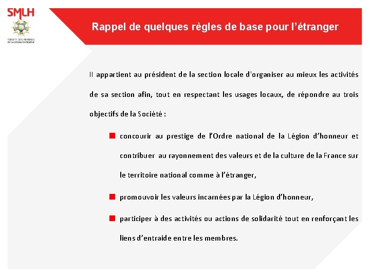 Rappel de quelques règles de base pour l’étranger II appartient au président de la