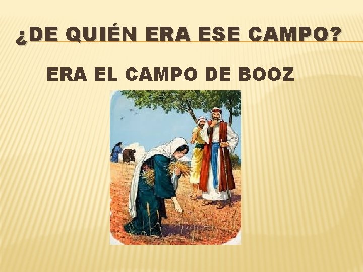 ¿DE QUIÉN ERA ESE CAMPO? ERA EL CAMPO DE BOOZ 