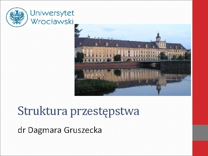 Struktura przestępstwa dr Dagmara Gruszecka 