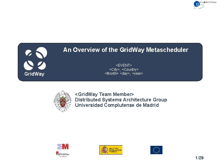 An Overview of the Grid. Way Metascheduler Grid. Way <EVENT> Congreso <City>, Cuidad, <Country>