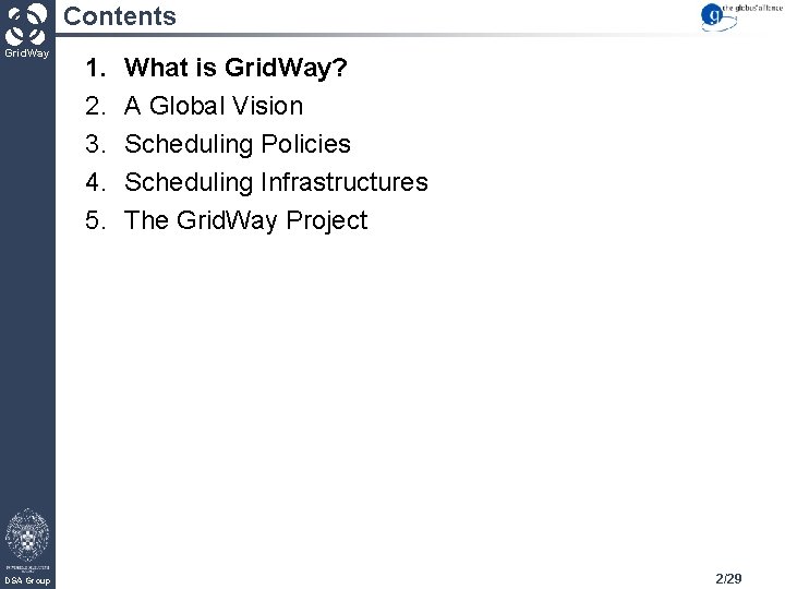 Contents Grid. Way DSA Group 1. 2. 3. 4. 5. What is Grid. Way?