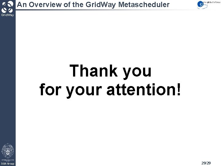 An Overview of the Grid. Way Metascheduler Grid. Way Thank you for your attention!