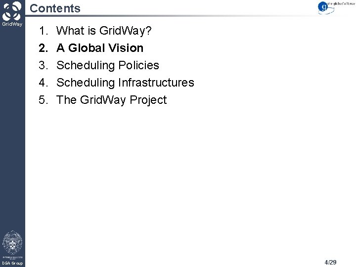 Contents Grid. Way DSA Group 1. 2. 3. 4. 5. What is Grid. Way?