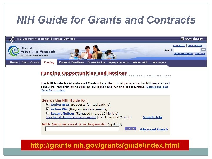 NIH Guide for Grants and Contracts http: //grants. nih. gov/grants/guide/index. html 