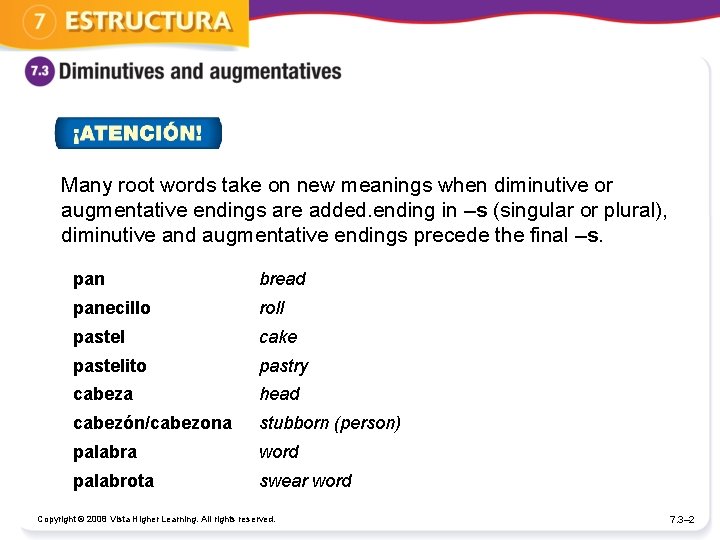 Many root words take on new meanings when diminutive or augmentative endings are added.