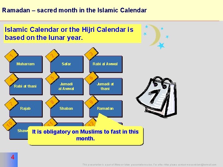 Ramadan – sacred month in the Islamic Calendar 4 Islamic Calendar or the Hijri