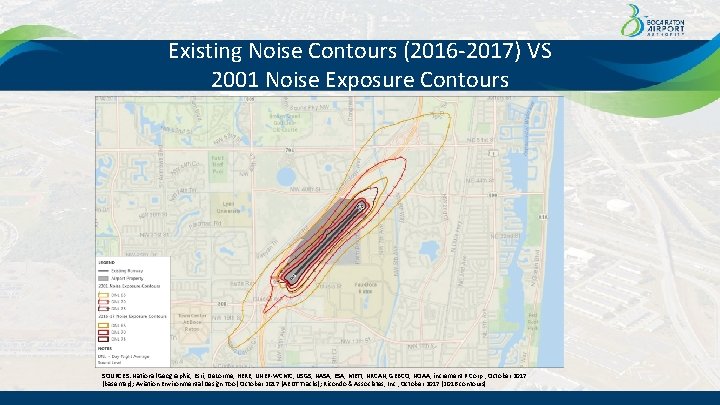 Existing Noise Contours (2016 -2017) VS 2001 Noise Exposure Contours SOURCES: National Geographic, Esri,