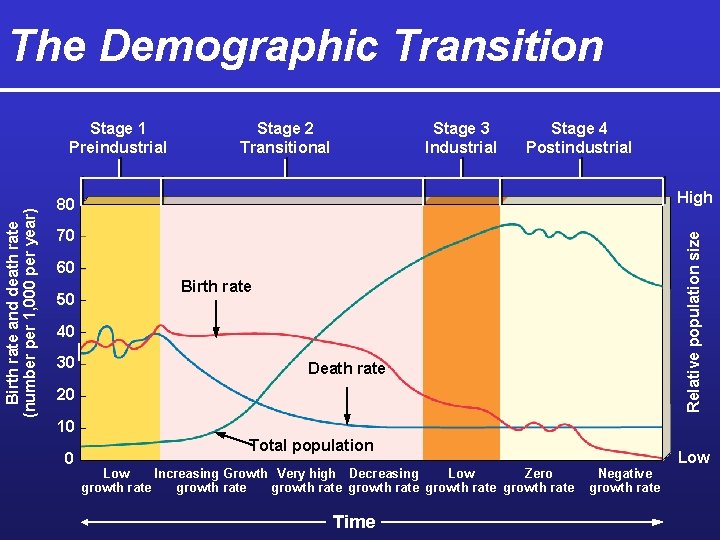 The Demographic Transition Stage 2 Transitional Stage 3 Industrial Stage 4 Postindustrial High 80